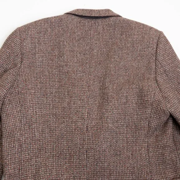 Vintage Harris Tweed Brown Wool Blazer 40R Handwoven Scotland - Picture 8 of 15